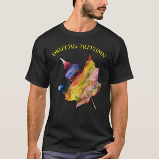 Camiseta Otoño digital en tee negro