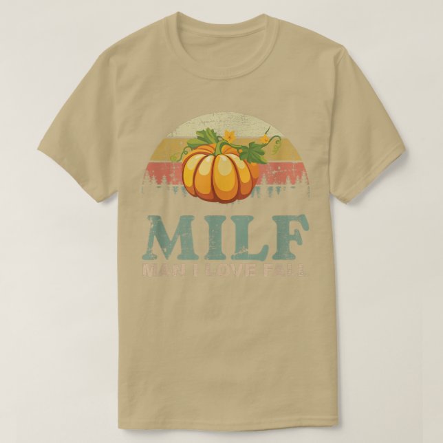 Camiseta Otoño divertido, hombre del MILF que amo la caída, (Diseño del anverso)