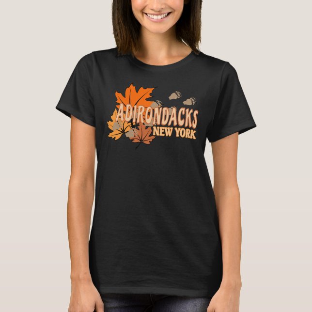 Camiseta Otoño en los Adirondacks con hojas de otoño con os (Anverso)