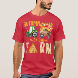 Camiseta Otoño En Nuestra Granja Calabazas Vintage Caen Sal