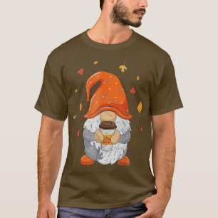 Camiseta Otoño Gnome Coffee Funny Fall Season-T-Shirt