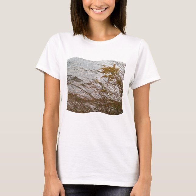 Camiseta Otoño Golden Rod contra el frío gris del lago Arro (Anverso)
