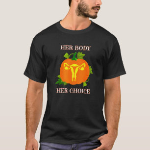 Camiseta Otoño Halloween Derechos de la Mujer Útero Calabaz