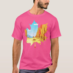 Camiseta Otoño Hojas de Maple Naturaleza de árboles silvest