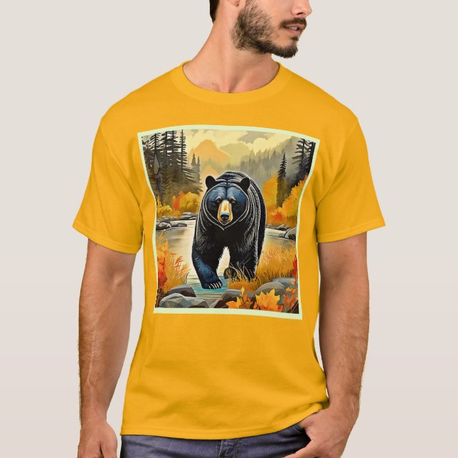 Camiseta Otoño negro de bosque (Anverso)
