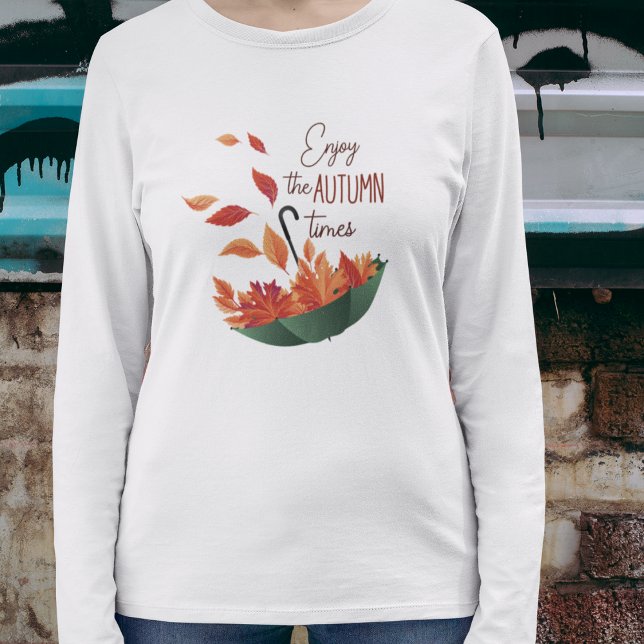 Camiseta Otoño/ otoño en el paraguas (Fall/ Autumn in Umbrella T-Shirt)