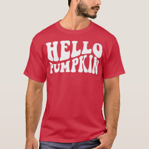 Camiseta Otoño Otoño Hola Calabaza Retro WavyAcción de Grac