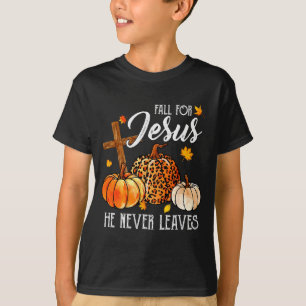 Camiseta Otoño Por Jesús Él Nunca Deja Lindo Acción de Grac