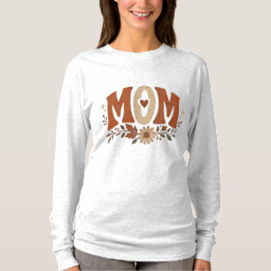 Camiseta Otoño Rústico Mamá Floral Amor Otoñal