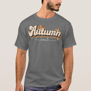 Camiseta Otoño Soul Leopard Maple Leaves Retro Groovy Cae