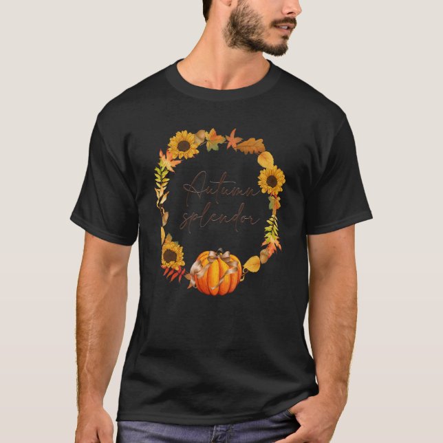 Camiseta Otoño Splendor Cute Fall Sale De Las Calabazas De  (Anverso)