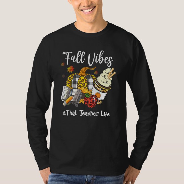 Camiseta Otoño Temporada Otoño Vibes Agradecimiento Por La  (Anverso)