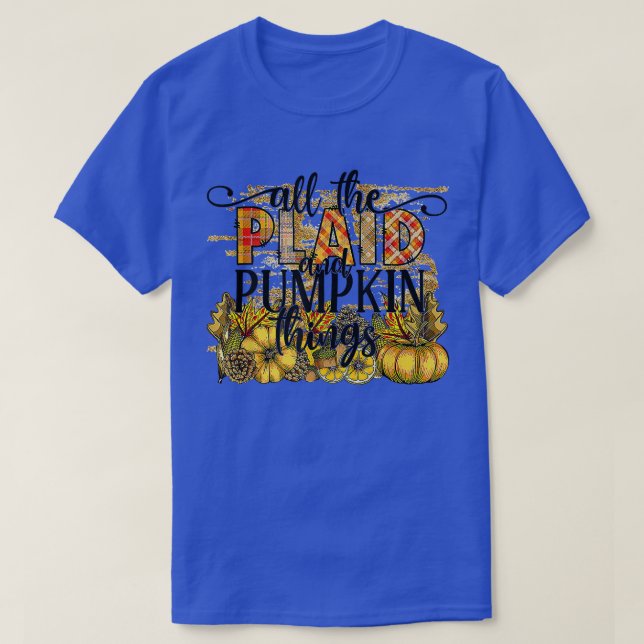 Camiseta Otoño Todas Las Cosas De Tapada Y Calabaza (Diseño del anverso)