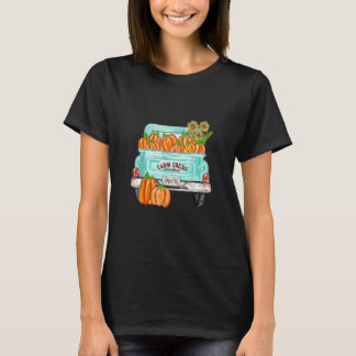 Camiseta Otoño Ustedes Camión Calabaza Girasol Otoño Caída