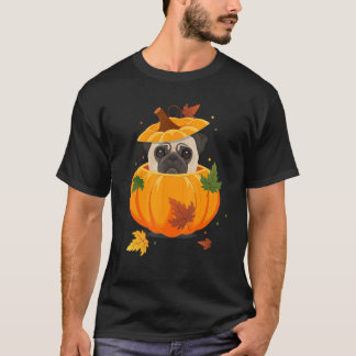 Camiseta Otoño y Día de Acción de Gracias para niños Pug pe