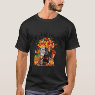 Camiseta Otoño Y Todos Los Doberman Pinscher Pumpkin Caen A