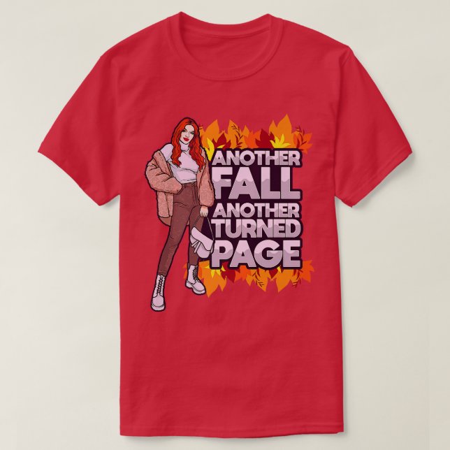 Camiseta Otra Caída Otra Cosecha De Páginas Giradas Otoño W (Diseño del anverso)