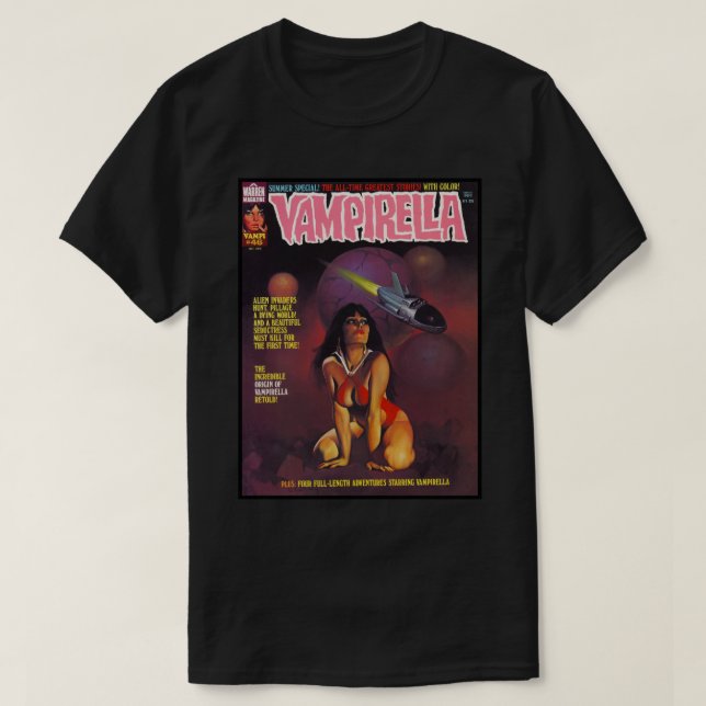 CAMISETA OTRA GRAN VENTAJA VAMPIRELLA MAGAZINE CO (Diseño del anverso)