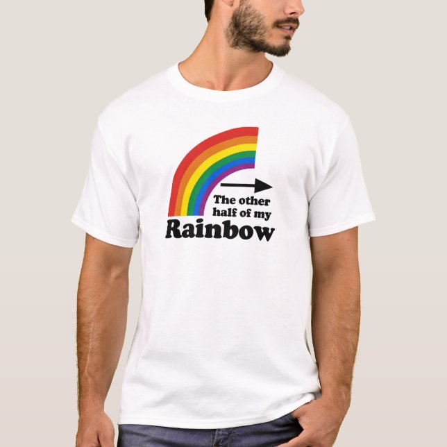 CAMISETA OTRA MITAD DE MI ARCOÍRIS APUNTANDO A LA DERECHA - (Anverso)