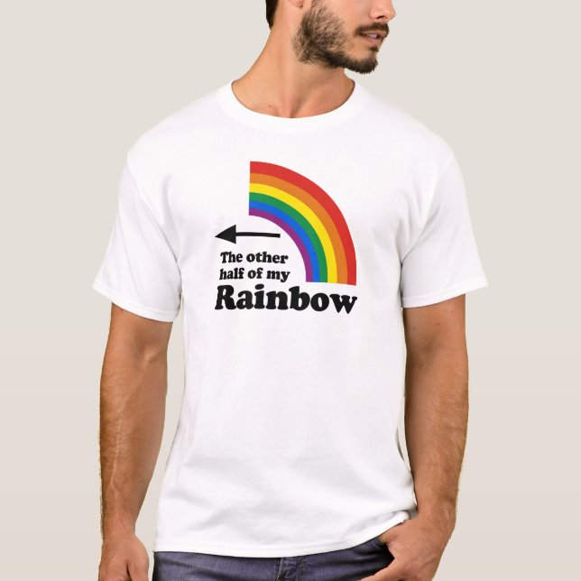 CAMISETA OTRA MITAD DE MI ARCOÍRIS APUNTANDO A LA IZQUIERDA (Anverso)