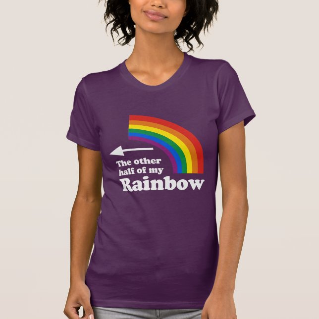 CAMISETA OTRA MITAD DE MI ARCOÍRIS APUNTANDO A LA IZQUIERDA (Anverso)