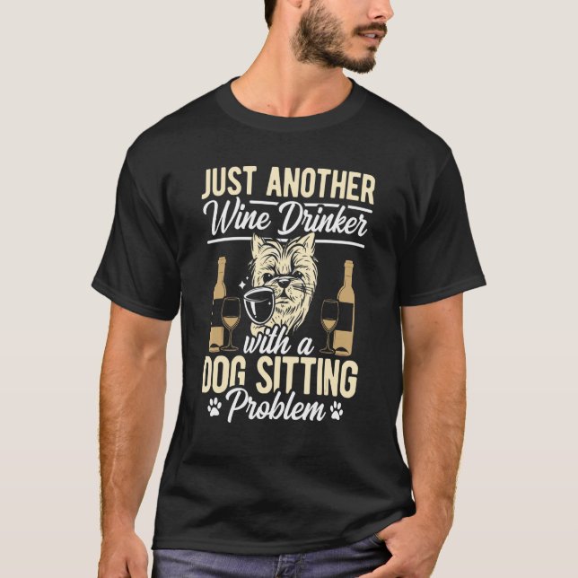 Camiseta Otro Bebidor De Vino Con Un Perro Sentado Probabil (Anverso)