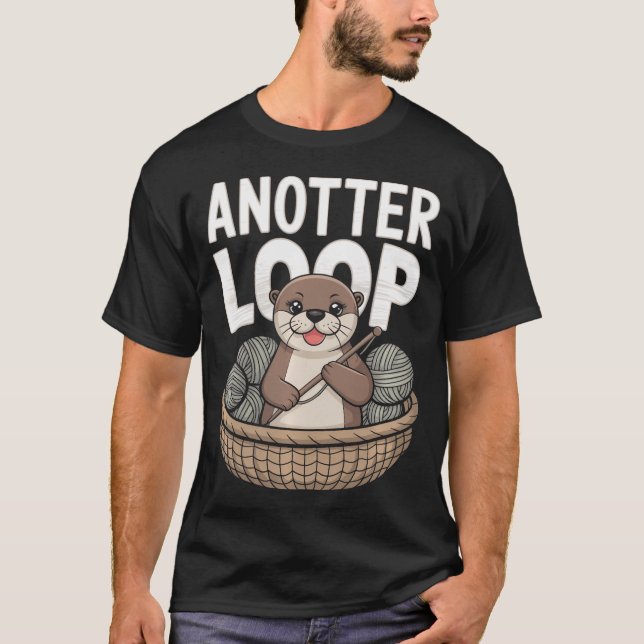 Camiseta Otro Bucle - Divertida Lana de Ganchillo de Nutria (Anverso)