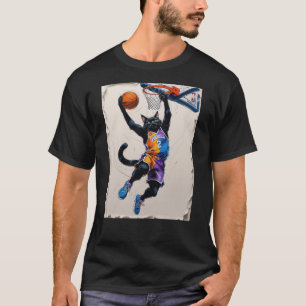 Camiseta ¡Otro gato negro haciendo una clavada de baloncest