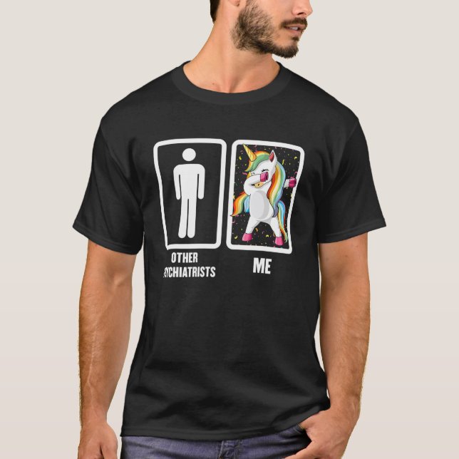 Camiseta Otros psiquiatras contra mi Unicorn Dabbing (Anverso)
