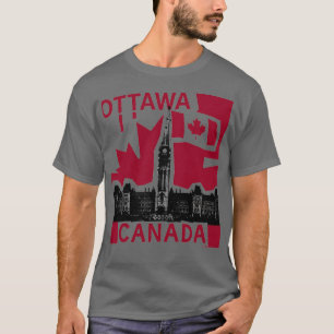 Camiseta Ottawa. Canadá. Bandera canadiense. Parliament Hil