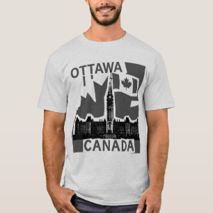 Camiseta Ottawa. Canadá. Bandera canadiense. Parliament Hil