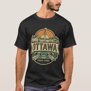 Camiseta Ottawa Canadá horizonte urbano Viaje Vintage 