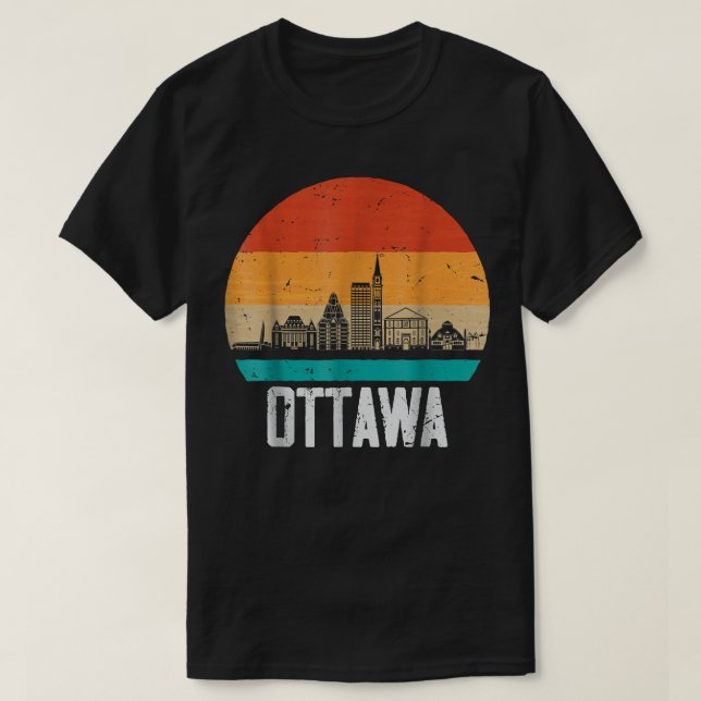 Camiseta Ottawa Canada Retro Vintage Sunset Skyline Ottawa (Diseño del anverso)