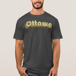 Camiseta Ottawa Vintage Rainbow Typography Style 70s