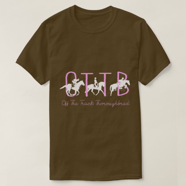 Camiseta OTTB fuera de pista de caballos tostados ecuestres (Diseño del anverso)