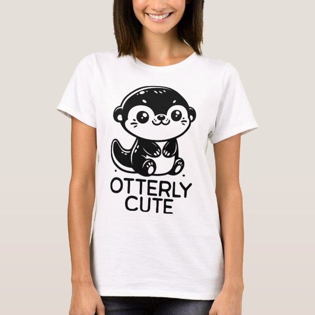 Camiseta Otter Adorable Totalmente Cuadrizado (Anverso)