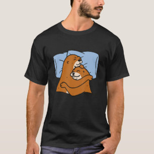 Camiseta Otter animal motif lindo animal impresión túnica d
