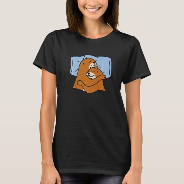 Camiseta Otter animal motif lindo animal impresión túnica d (Anverso)