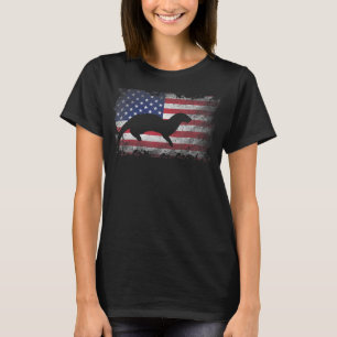 Camiseta Otter Bandera Americana Orgullosa Estadounidense P