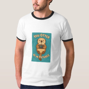 Camiseta Otter Be in Pictures Cute Sea Otter con cámara