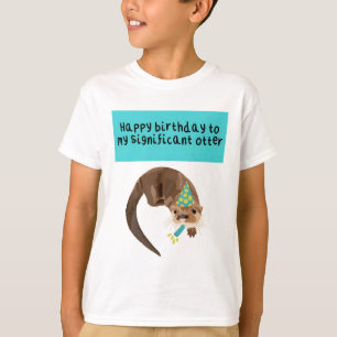 Camiseta Otter Birday Artwork Mammal acuático juguetón Illu