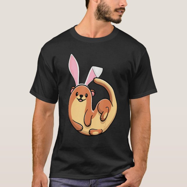 Camiseta Otter Bunny Ears Easter Day Chicas de Animales Cut (Anverso)