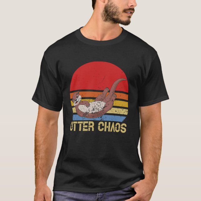 Camiseta Otter Chaos For Men Women Cute Otter Lover Animal  (Anverso)