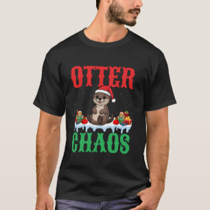 Camiseta Otter Chaos Xmas Cutter Otter Usando Nieve Santa H
