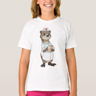 Camiseta Otter como enfermera con corazón