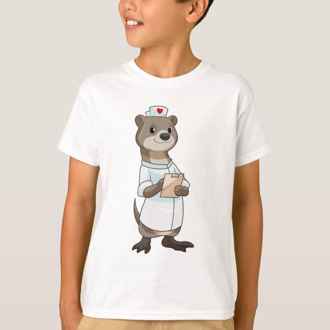 Camiseta Otter como enfermera con corazón (Anverso)