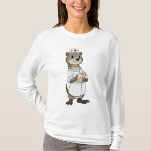 Camiseta Otter como enfermera con corazón