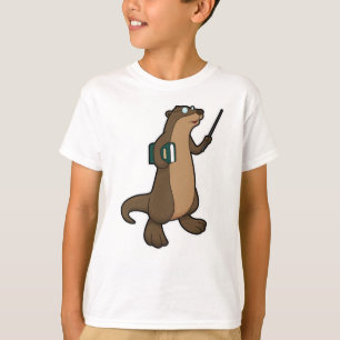 Camiseta Otter como profesor con libro y puntero