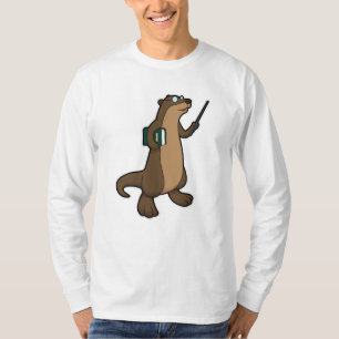 Camiseta Otter como profesor con libro y puntero
