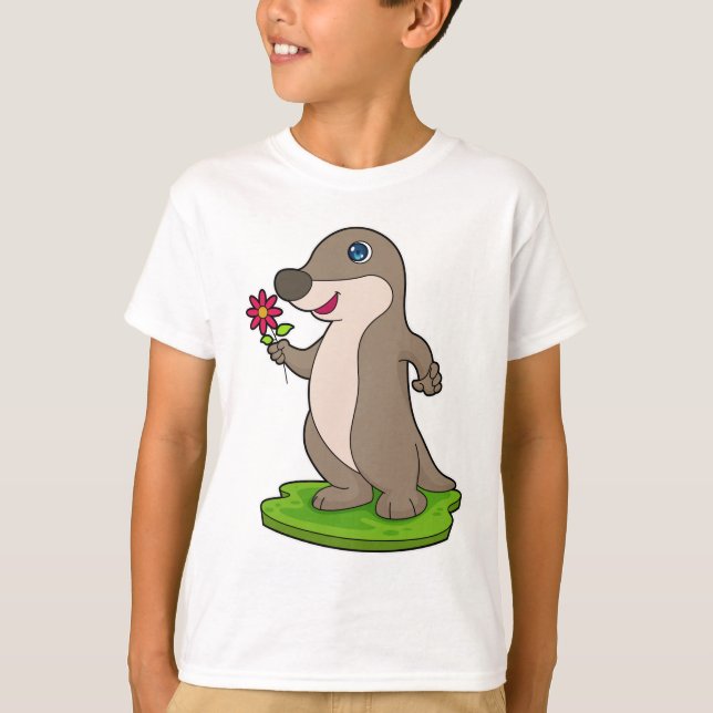 Camiseta Otter con flor (Anverso)